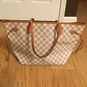 Authentic Louis Vuitton Neverfull MM Damier Azure